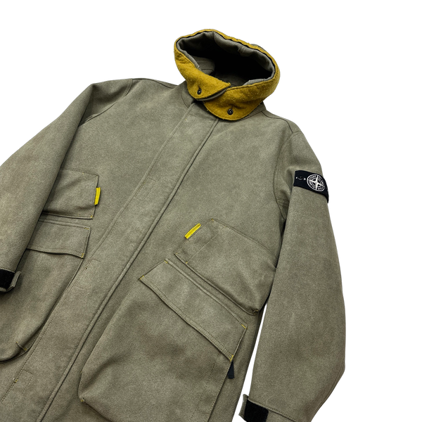 Stone island man made suede parka on sale
