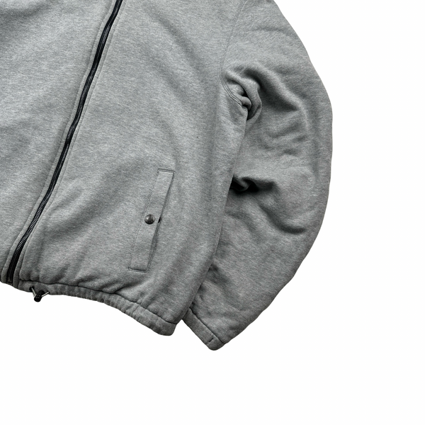Prada Black Tab Navy Nylon/Grey Fleece Reversible Jacket - 3XL