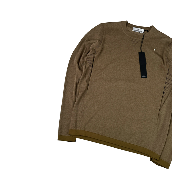 Stone Island 2025 Stellina Brown Primaloft Bio Wool Jumper - Large