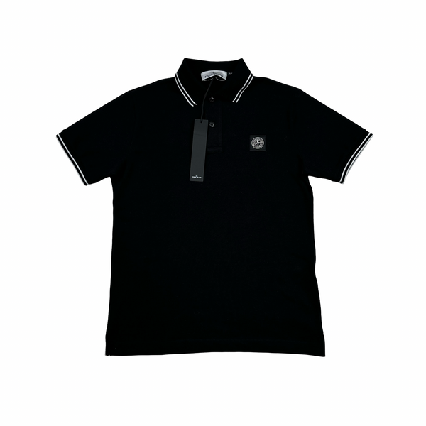 Stone Island 2022 Black Polo Shirt - Small