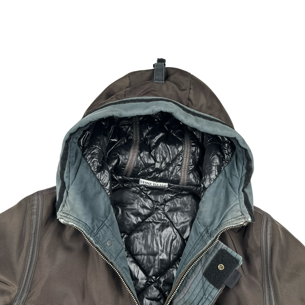 Stone Island 2010 Brown Oxford Nylon Parka Jacket - Large