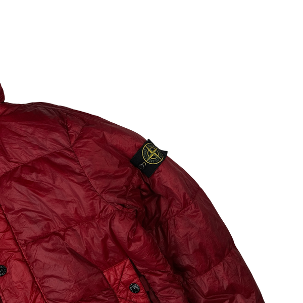 Stone Island 2011 Red Garment Dyed Down Filled Puffer Jacket - Large