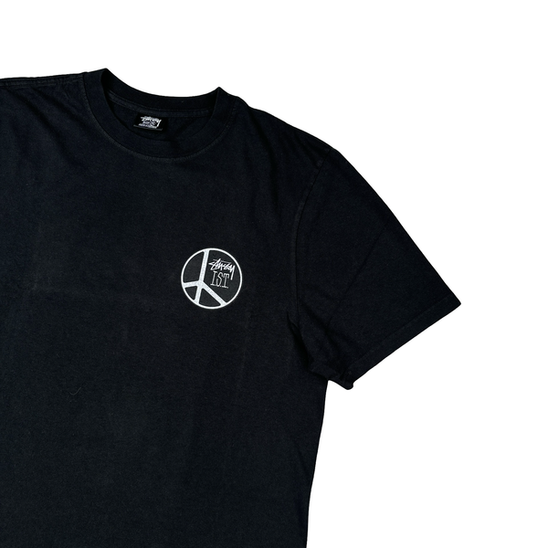 Stussy Black Cotton Graphic T Shirt - Medium