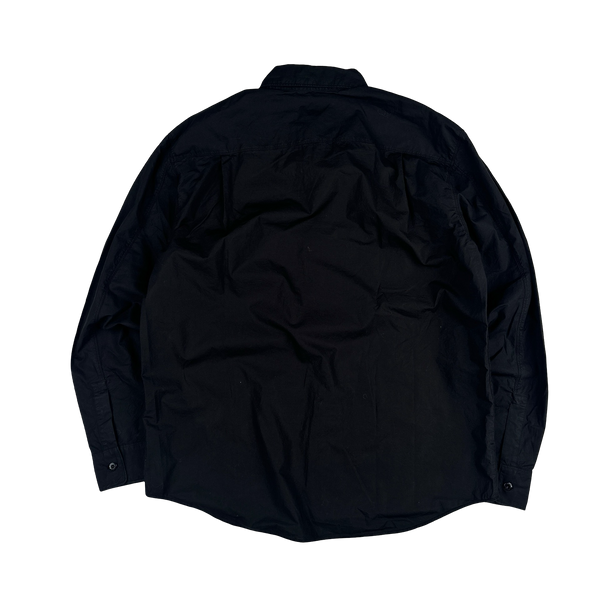 Stone Island 2024 Black Light Cotton Spellout Shirt - Large