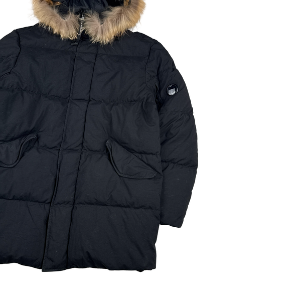 CP Company Navy Taylon P Fur Hooded Parka Jacket - XL