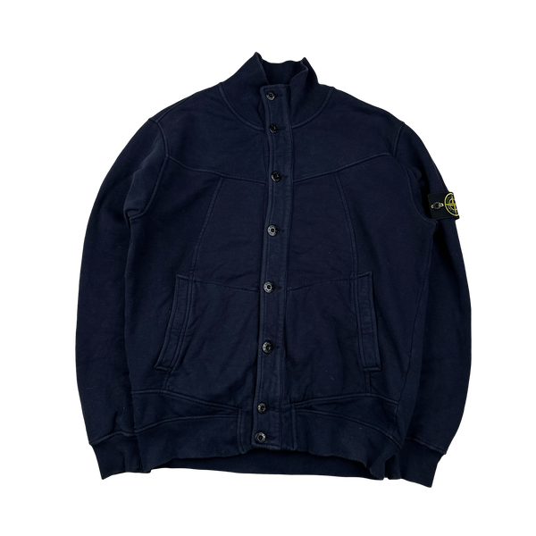 Stone Island 2012 Navy Cotton Buttoned Jumper - Large