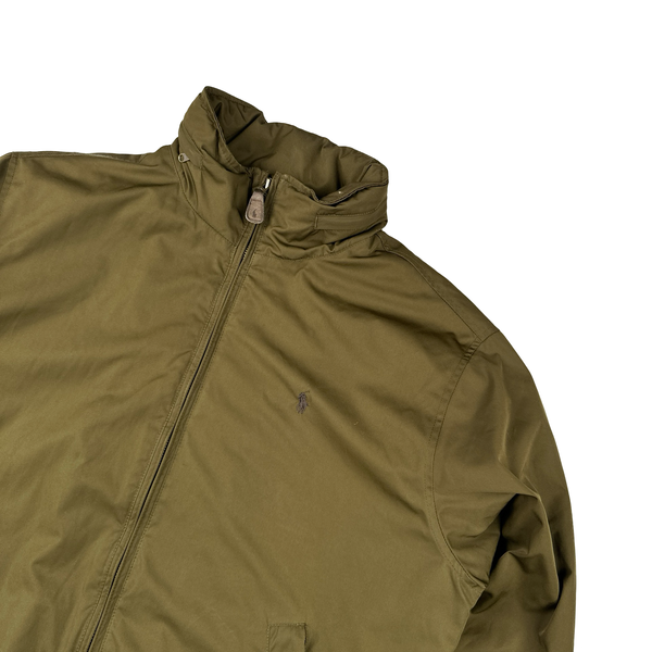 Ralph Lauren Khaki Green Quilted Bomber Jacket - Large
