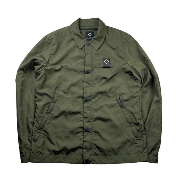 Ma Strum Lightweight Nylon Taffeta Industrial Khaki Wash Overshirt Large