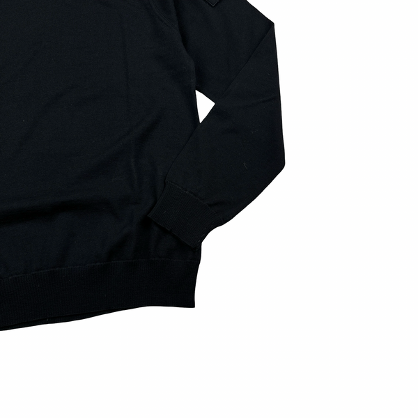 Stone Island 2024 Black Ghost Wool Light Knit Crewneck Jumper - Small