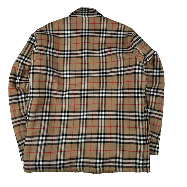 Burberry Nova Check Fleece Lined Buttoned Flannel Jacket - Medium