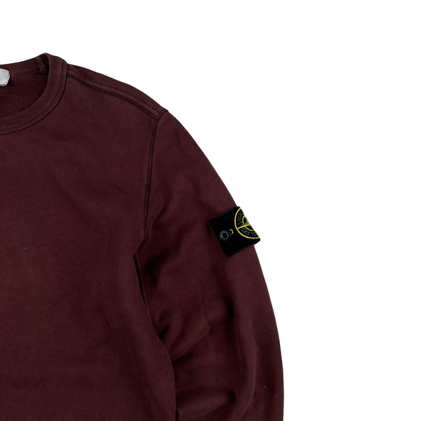 Stone Island 2019 Maroon Red Cotton Crewneck - Small