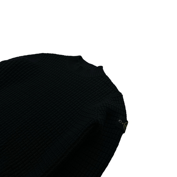 Stone Island 2024 Black Virgin Wool Knit Jumper - Large