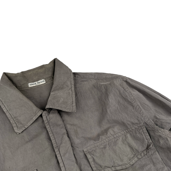 Stone Island 2008 Nylon Blend Brown Overshirt - Large