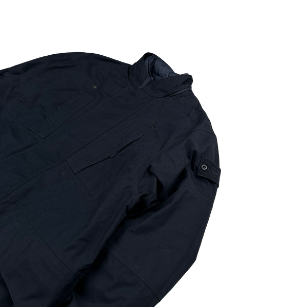 Stone Island 2023 Navy O-Ventile Ghost Piece Dual Layer Long Jacket - Medium