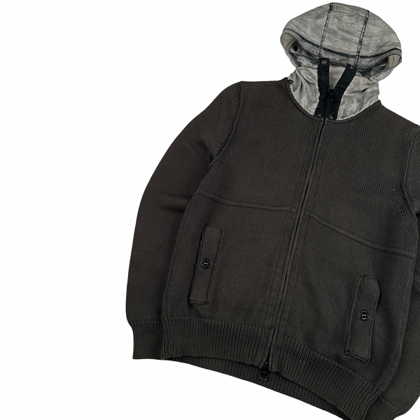 Stone Island 2014 Brown Zipped Heavyweight Knit Jumper - Medium