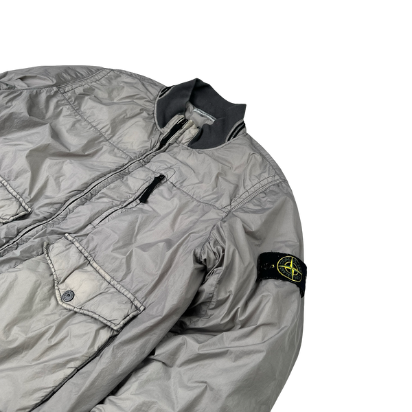 Stone Island 2012 Grey 30th Anni Garment Dyed Nylon Tela Quilted Jacket - Large