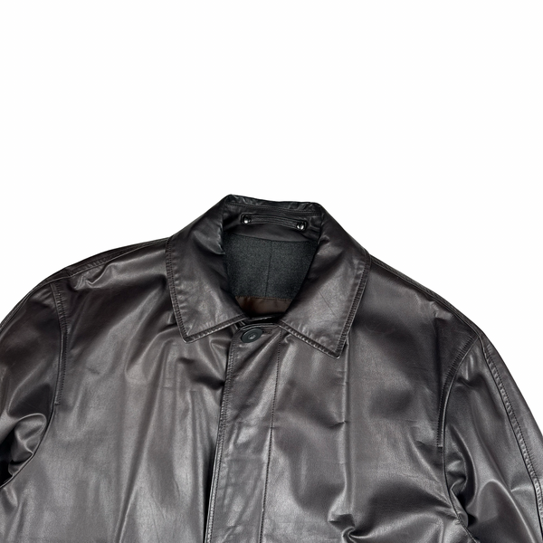 Louis Vuitton Vintage Leather Cashmere Liner Coat - Small