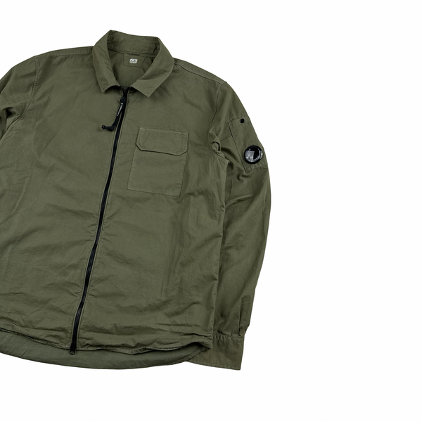 CP Company Cotton Green Zipped Overshirt - XL