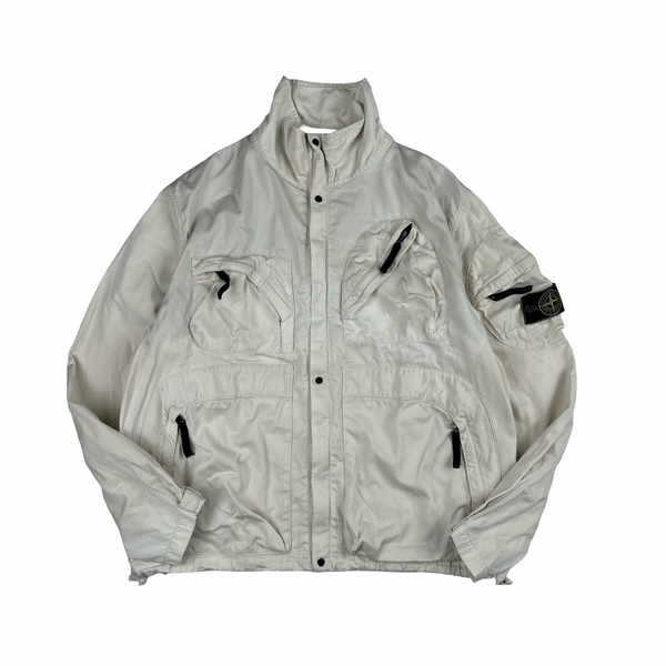 Stone Island 1998 Vintage Cotton Multi Pocket Green Edge Jacket - XL
