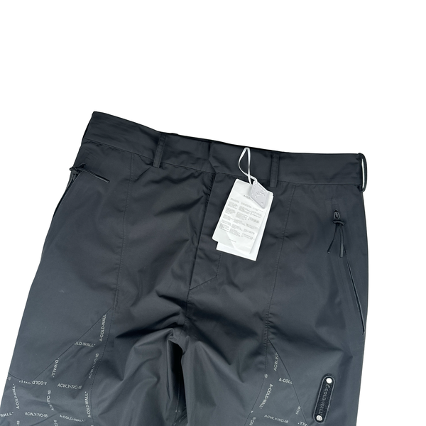 A Cold Wall Black Waterproof Monogram Walking Trousers - Small