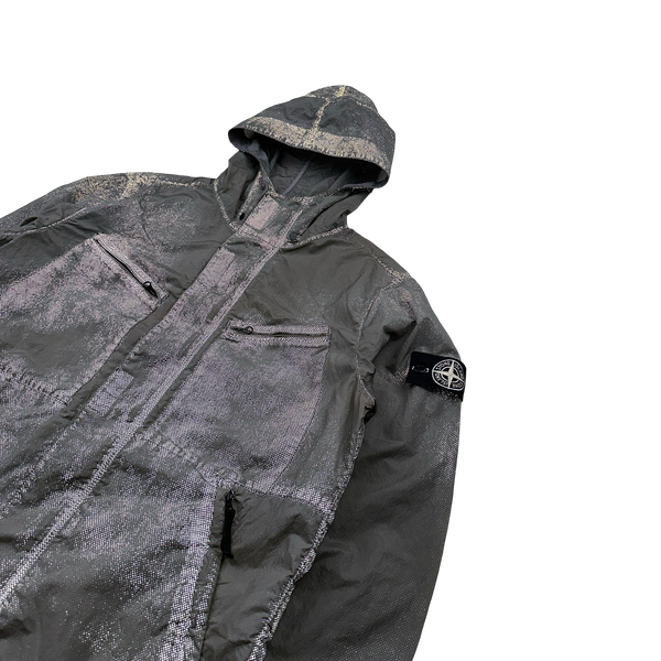 Stone Island 2016 Grey Pixel Reflective Hooded Jacket - Medium