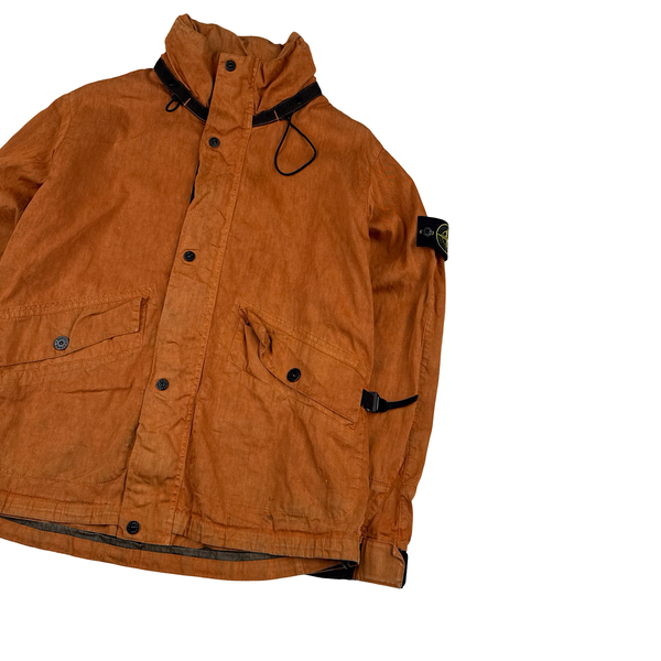 Stone Island 2011 Orange Lino Zipped Jacket - Large