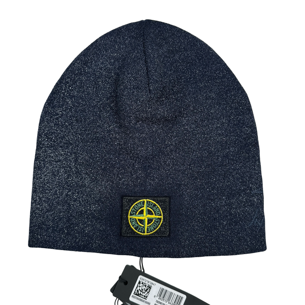 Stone Island X Supreme 2023 Navy Reflective Sprayed Compass Beanie