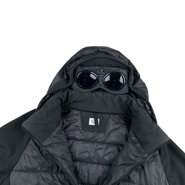 CP Company Black Hybrid Padded Soft Shell Goggle Jacket - 2XL