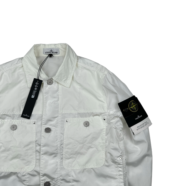 Stone Island 2024 White Poly Tela David Light TC Bomber Jacket - Medium