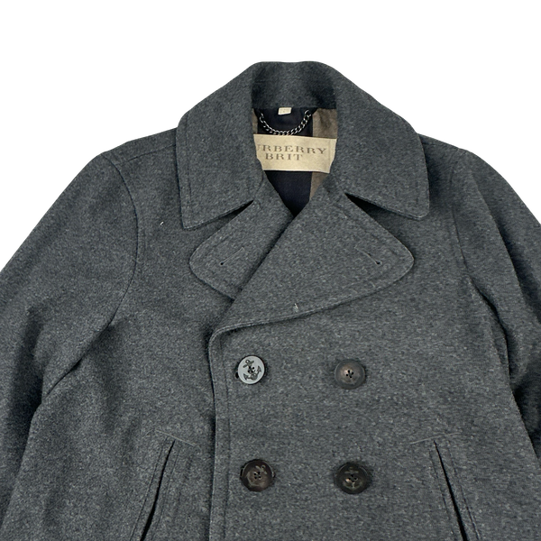 Burberry Brit Navy Nova Check Lined Trench Coat - Large
