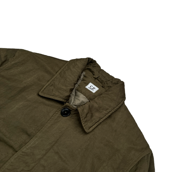 CP Company Khaki Nylon B Shimmer Lens Viewer Collared Jacket - Large