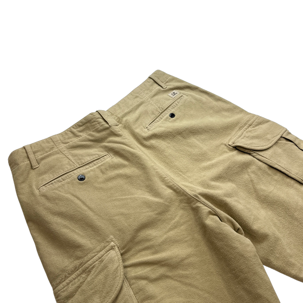 CP Company Beige Lens Viewer Loose Fit Brushed Cotton Cargos - Medium & Large