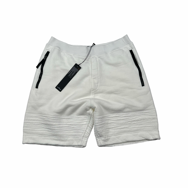 Stone Island 2022 White Compass Thick Cotton Shorts - Medium