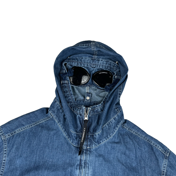 CP Company Indigo Blu Denim Goggle Jacket - XXL