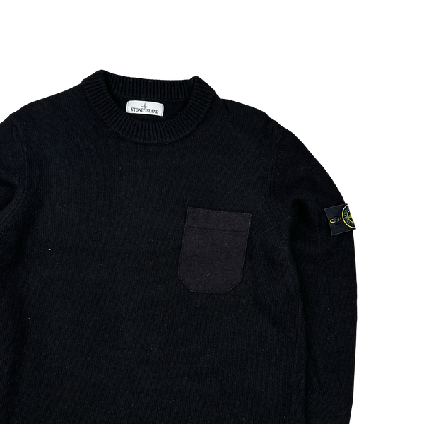 Stone Island 2017 Black Wool Crewneck - XL