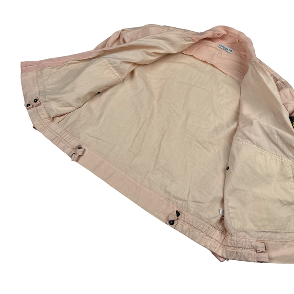Stone Island 2002 Salmon Pink Lino Flax Blend Zipped Jacket - XL
