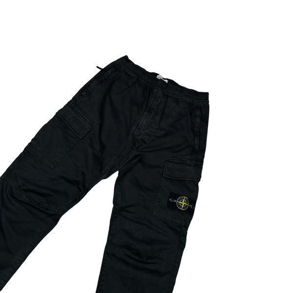 Stone Island 2021 Black RE T Cargo Trousers - 32"