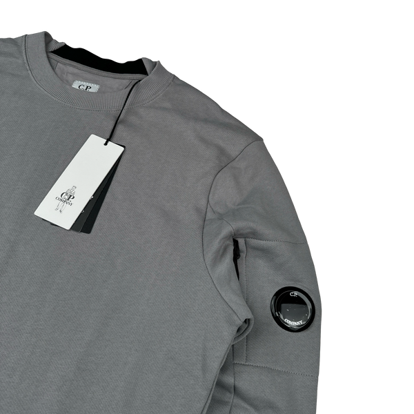 CP Company Stone Grey Cotton Lens Viewer Crewneck - Medium, Large, XL, XXL