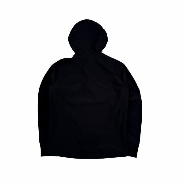 CP Company Black Soft Shell R Goggle Hooded Zipped Jacket - Medium