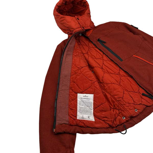 Stone Island Red Saia Doppia Faccia Winter Jacket - Large