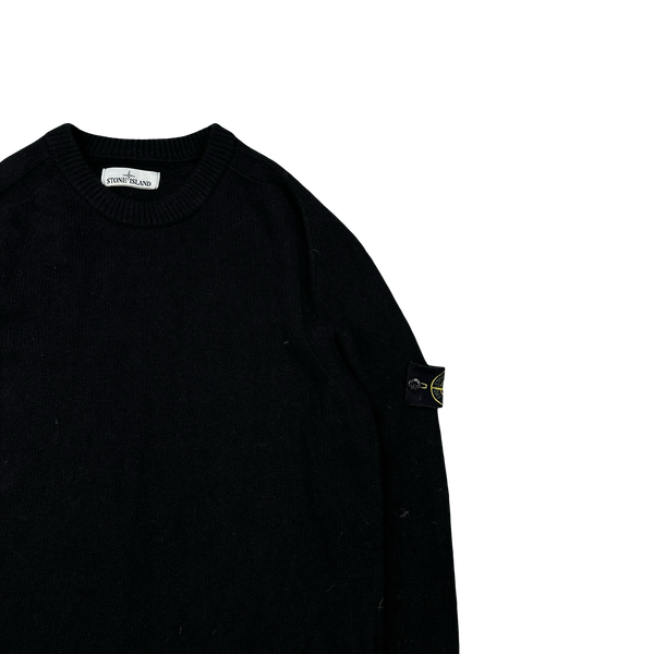 Stone Island 2018 Black Wool Crewneck Jumper - Large
