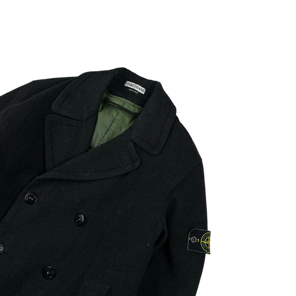 Stone Island Vintage 1996 Thick Wool Trench Coat - Medium
