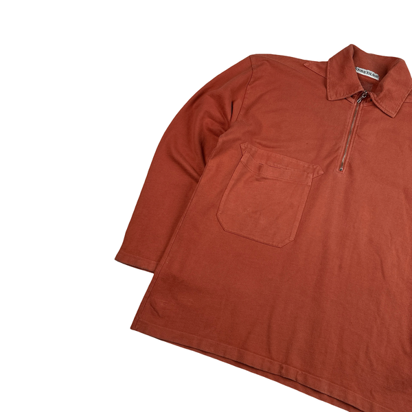 Stone Island Marina Vintage Quarter Zip Cotton Jumper - Medium