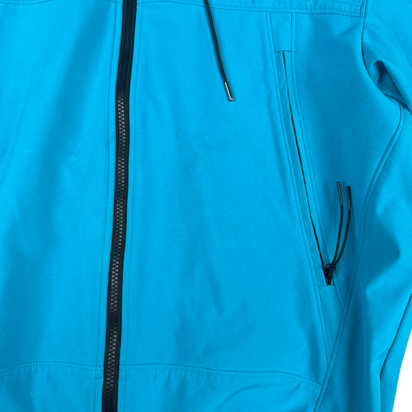 CP Company Blue Soft Shell R Goggle Hooded Zipped Jacket - XXL