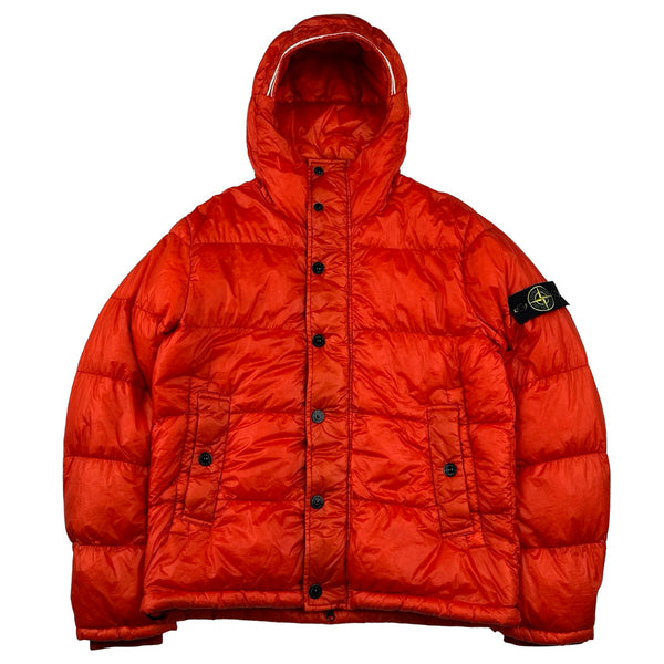 Stone Island 2013 Red Garment Dyed Puffer Jacket Large Mat s Island