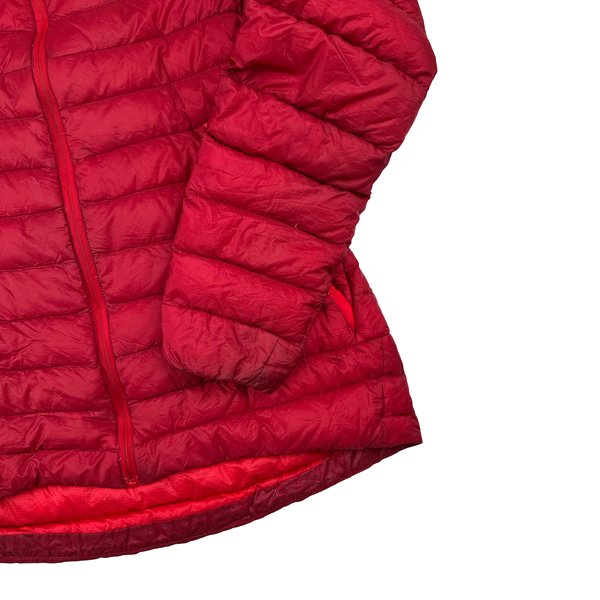 Arcteryx Women's Red Down Filled Cerium LT Zipped Hooded Jacket - Medium