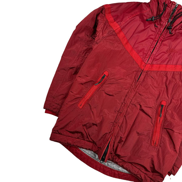 Stone Island x Nike Red Mussola Gommata Nylon Metal Jacket - Medium