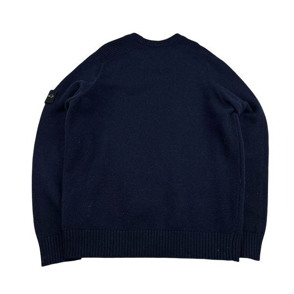 Stone Island 2019 Dark Navy Wool Crewneck Jumper - XL