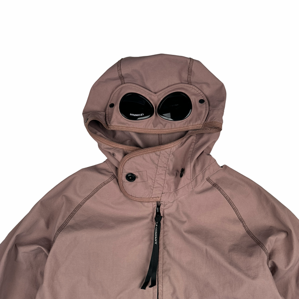 CP Company GD Shell Pink Hooded Lined Soft Shell Goggle Jacket - Medium