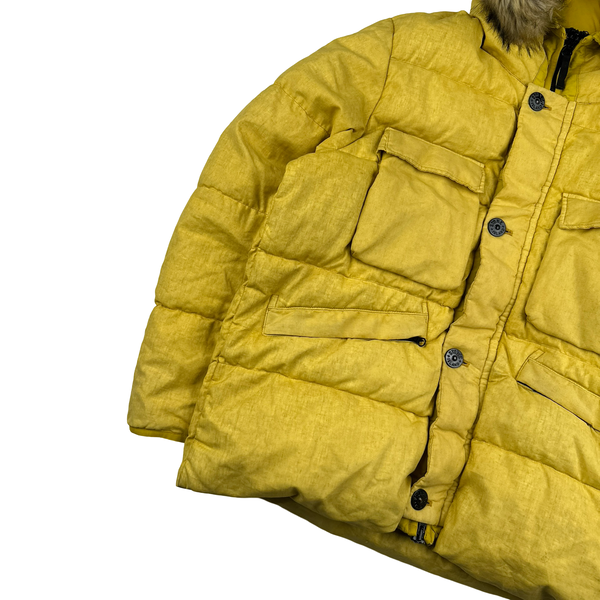Stone Island 2018 Yellow Lino Resinato Down-TC Puffer Jacket - XXL